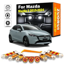 ZUORUI 8Pcs LED Interior License Plate Trunk Light Kit For Mazda 2 Mazda2 2015 - 2018 2019 2020 2021 2022 2023 2024 Car Bulbs