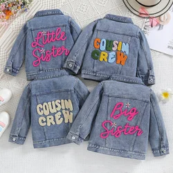 New Letter Printed Cartoon Cute and Fashionable Denim Jacket for Girls In Autumn and Winter Casual and Versatile Party Jacket