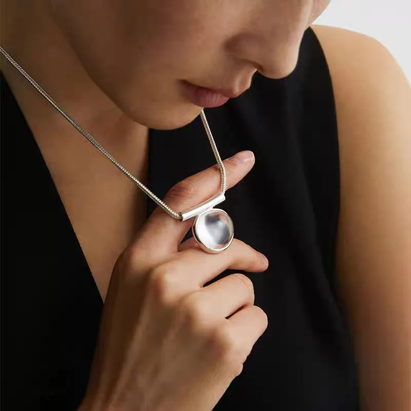 New Arrival Ice Clear Quartz Jewelry Set Stereo Cut Crystal Necklace Stud Earrings Adjustable Open Ring Niche Design Ladies Dail