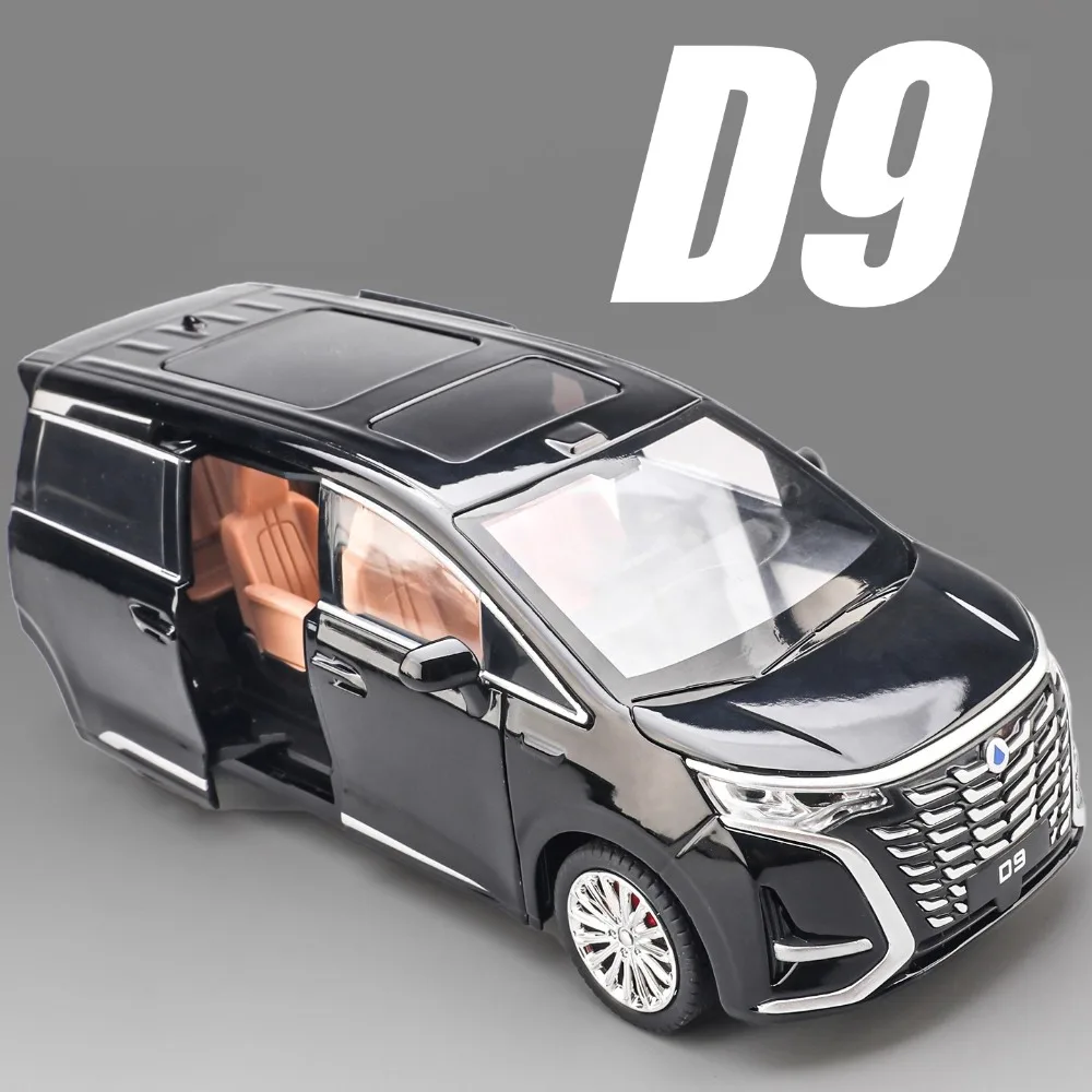 

1:24 Denza D9 VELLFIRE MPV модель автомобиля из сплава, игрушечный металлический литой автомобиль, имитация звука, свет, миниатюрные модели для мальчиков, подарки