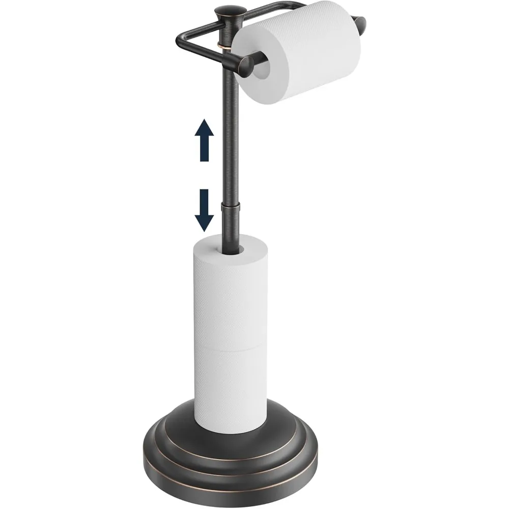 

Freestanding Oil Rubbed Bronze Toilet Paper Stand with Stainless Steel Pivoting Mechanism
