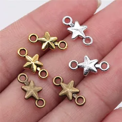 WYSIWYG 40pcs 15x7mm 3 Colors Antique Gold Color Antique Silver Color Antique Bronze Star Connector Handmade Charm