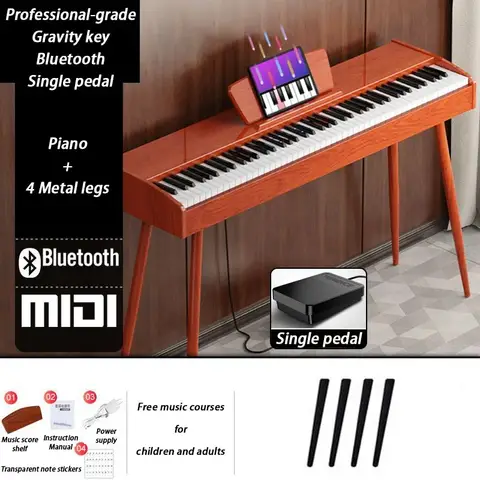 Smart Electric Piano 88 Keys Single Pedal Electronic Organ Adult Beginners Midi Pianos Professional Keyboard Musical Instrument