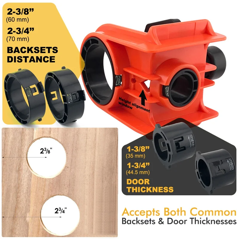 

【People Favorite】Door Lock Installation Kit,Door Lock Jig For Metal Or Wood Doors,Hole Saw Kit For Easy Lockset Installation
