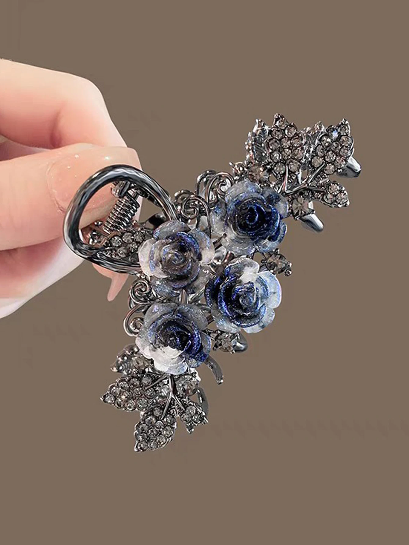 حبر ماء ماسية على شكل زهرة الورد مخالب شعر للنساء والفتيات ، إكسسوارات شعر للحفلات ، الموضة ، 1 * * #2