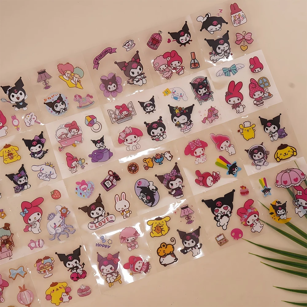 

Cute Sanrio Anime Transparent Stickers Cartoon Waterproof Kid DIY Notebook Bike Motorcycle Aesthetic Decoration Sticker Toy Gift