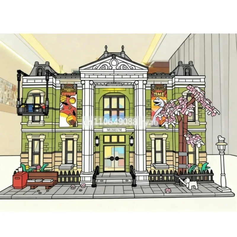 

4014 pieces of street view modular building Natural History Museum building toy set birthday Christmas gift