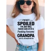 Summer Funny Letter Cute Printer Children's T-shirt Casual Fashion Kids Short Sleeve Tees Trendy Soft Boys Girls Clothes 2