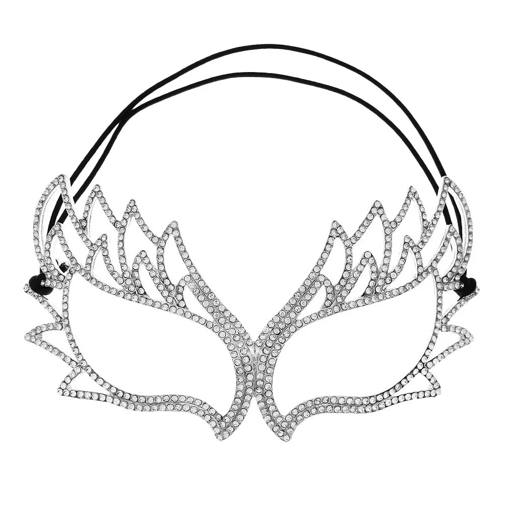 

Halloween Masquerade Party Mask Rhinestone Embellished Lightweight Costume Mask for Women Cosplay Carnivals Balls