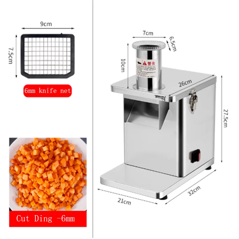 قطاعة خضراوات كهربائية تجارية، قطاعة فواكه، قطع الطماطم أو محضر طعام من الفولاذ المقاوم للصدأ مع 5 شفرات