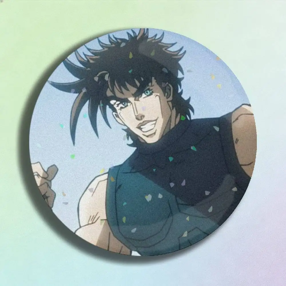 Anime JoJo Joseph Joestar Icon Badge Handmade Tinplate Brooch for Backpack Clothes Chest Ornament Gifts