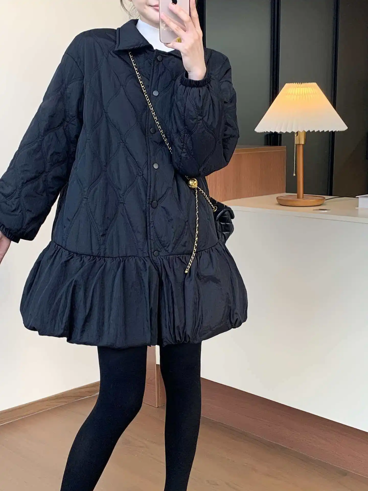 Nowa damska kurtka puchowa na jesień/zimę 2026, codzienna kurtka bawełniana z łączonych materiałów, składana kurtka bawełniana.