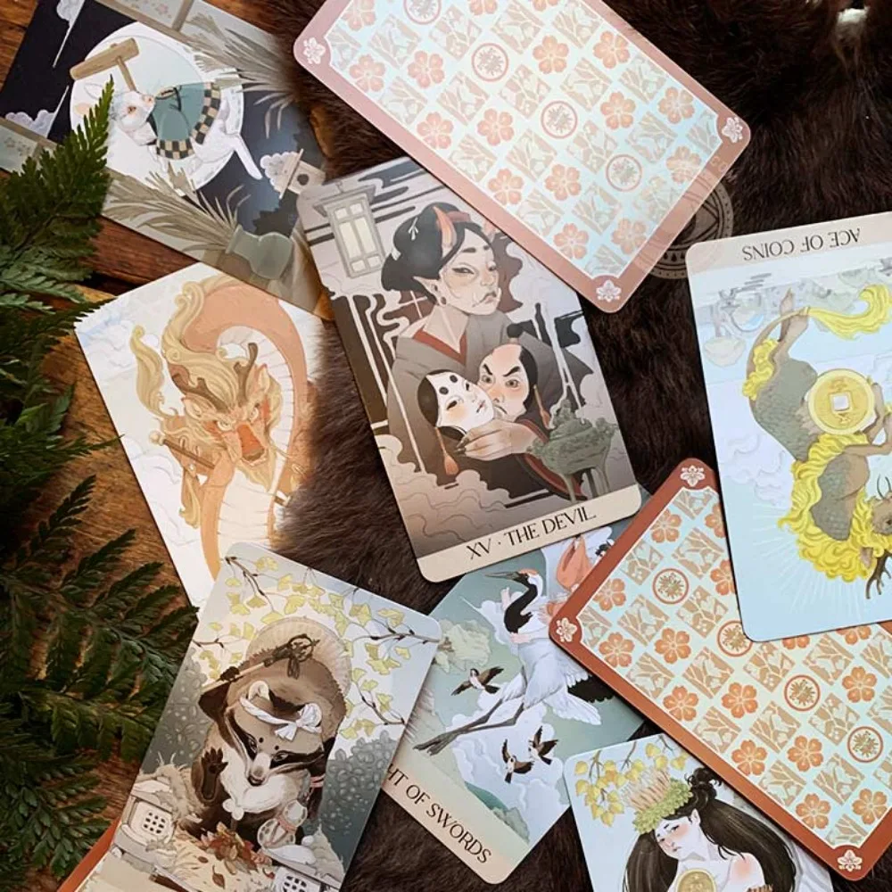 Yokai Tarot Deck 78 Pcs Cards Rooted In Japanese Folklore Printed on 350GSM Embossed Cardstock Packed In Rigid Box 12*7cm