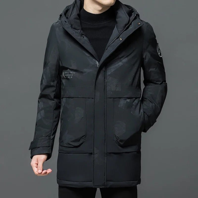 Designer Clothes Men Luxury Long Down Jacket Man Hooded Duck Male Padding 2024 Padded Mens Winter Jacket Cold Male Coat