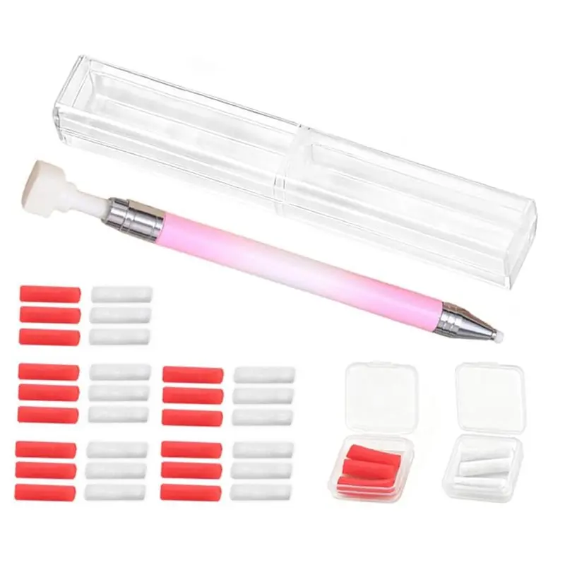 

Feb.Ergonomic Grip For Diamond Art,Nail DIY Craft 2025 New Refillable Wax Pen, Gradient Pink