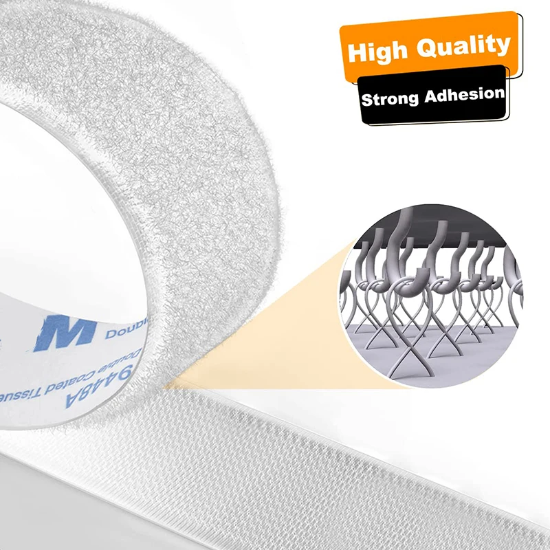 1M Extra Strong Self Adhesive Hook and Loop Fastener Tape Nylon Sticker Adhesive Strips DIY Craft 16/25/25/30/35/50/100/110mm