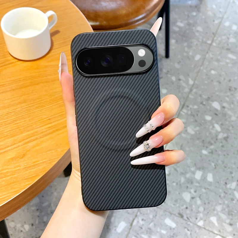 For Google Pixel 11 Pro XL 11 10 9 Pro XL Case Ultra-Thin Carbon Fiber Pattern Magnetic Wireless Charging Shockproof Back Cover