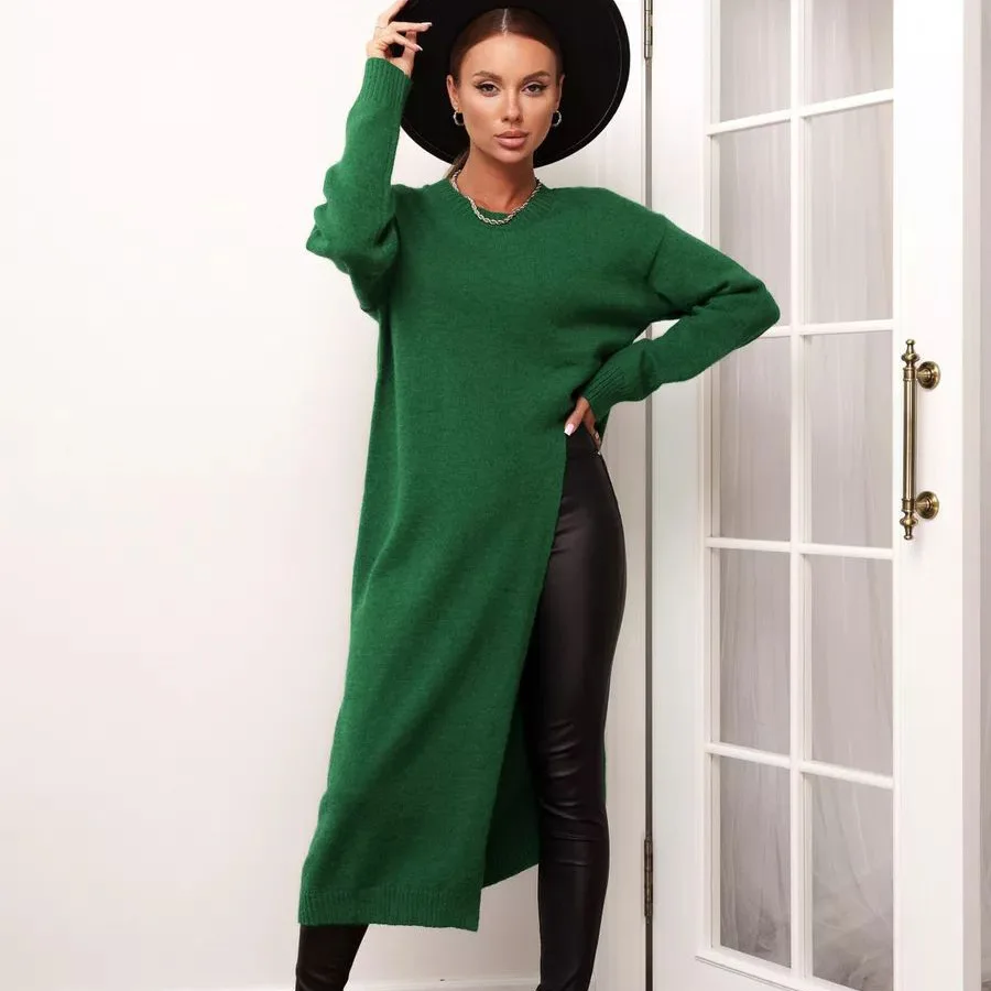 Плаislavедлища Сislavт chemise mono de punto dividido falda larga