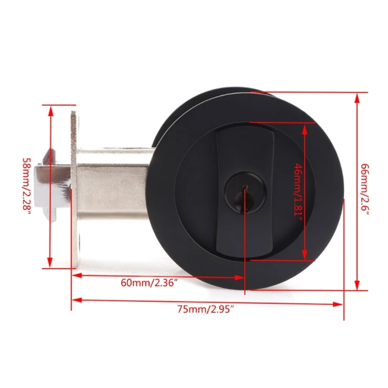 Tasche Türschloss Privatsphäre Runde Tasche Tür Hardware Schiebe Tasche Türschloss Dropship