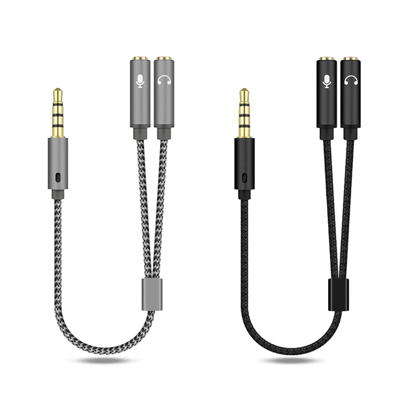 

Headset Splitter 3.5mm Audio+Mic Stereo Headphone Splitter Audio 3.5mm 4 Pole Jack Y Cable for PS4,PC Gaming Headset,Xbox One
