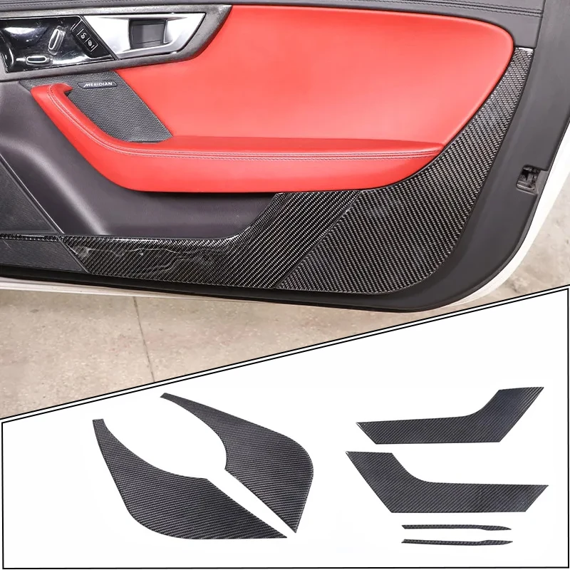

For Jaguar F-TYPE 2013-2024 Soft Carbon Fiber Car Door Protection Anti-kick Protection Panel Cover Trim Car Interior Accessories