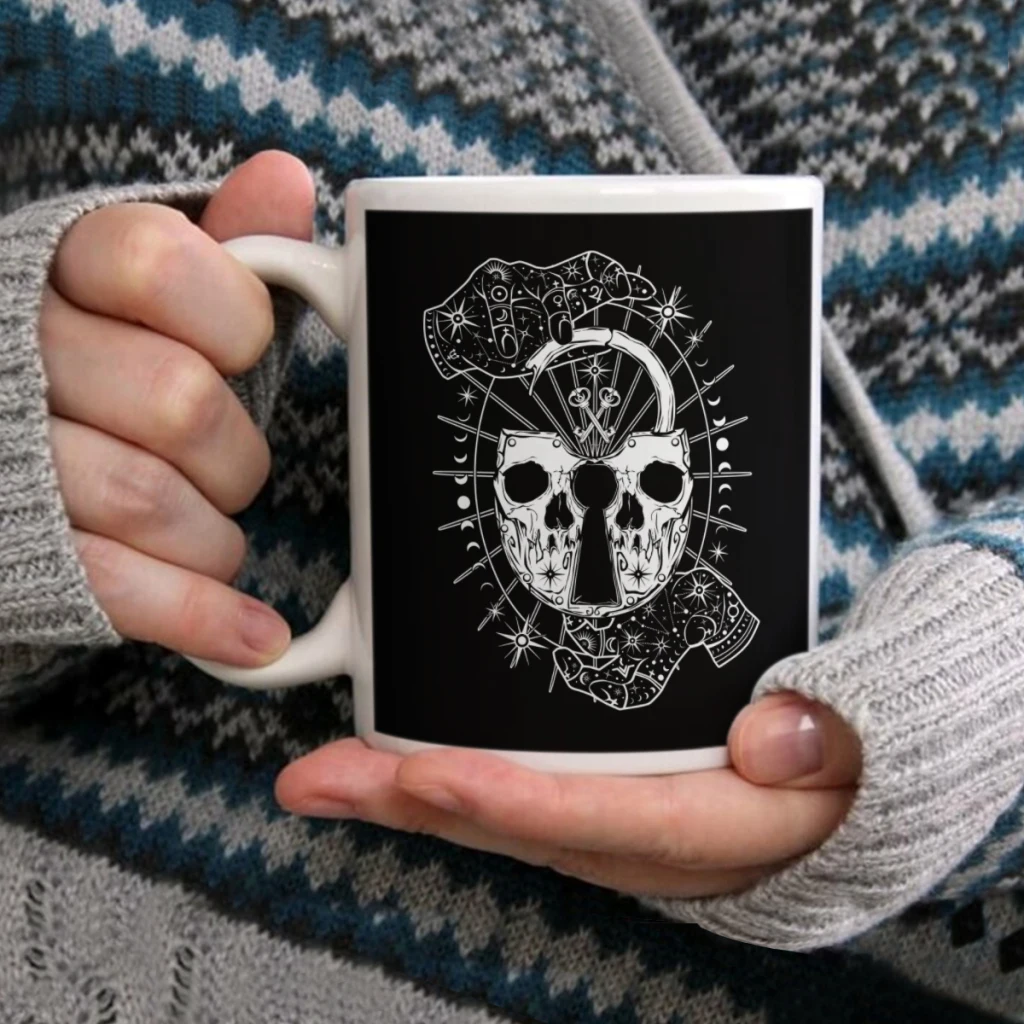 

SkulllockCoffee Mug Tea Cup 11oz Coffee Cup Funny Birthday Ceramic Mug Personalized Cup