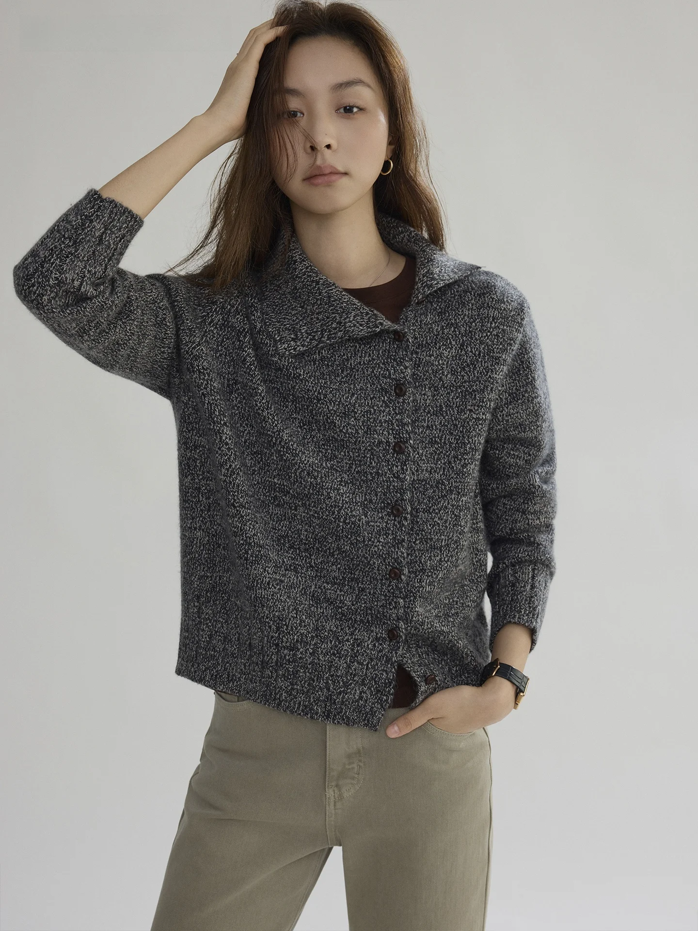 

Joli Choose Spring New Casual Knitted High Collar Women's Sweater Faionable Open Cardigan Comfortable Lazy Sle Premium Fe...