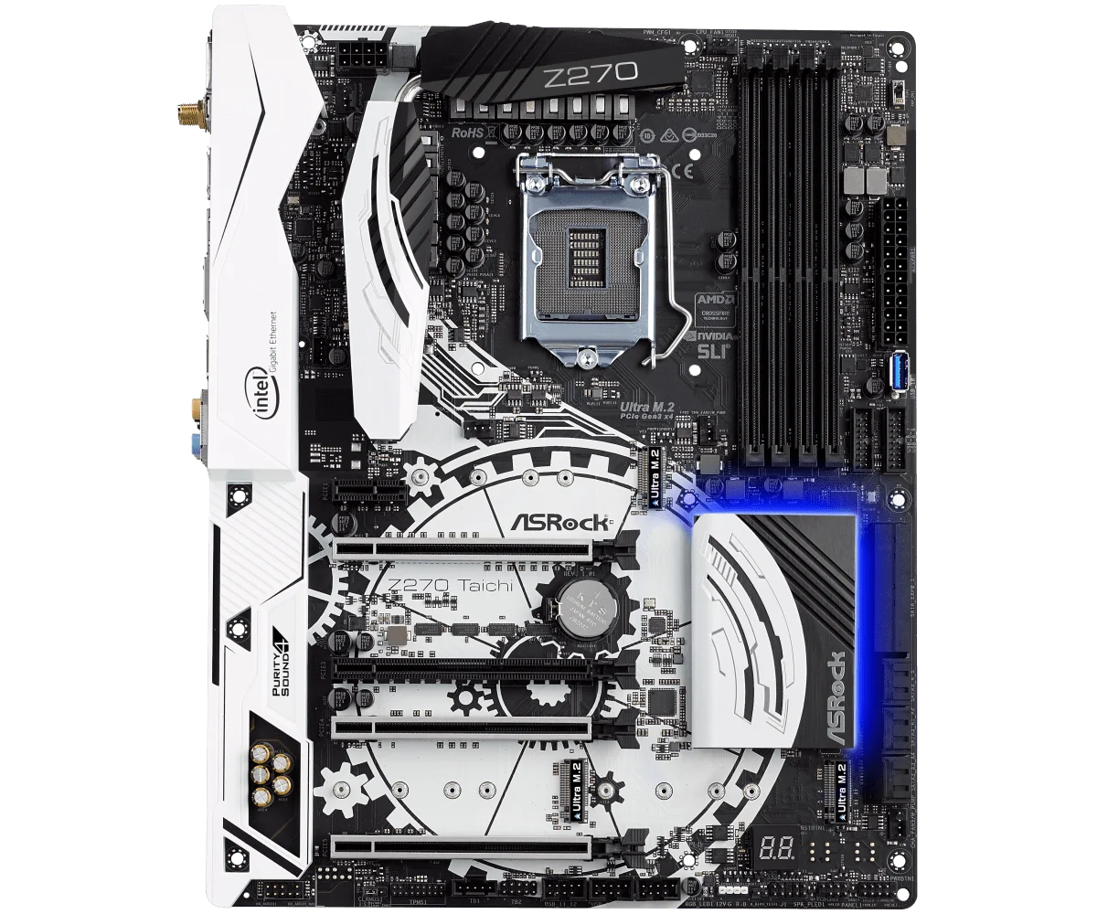 Imagem -02 - Placa-mãe Asrock Z270 Taichi Intel Z270 Lga 1151 Suporte I57500 7400 6500 6100 7700 G4600 Cpu Ddr4 64gb Pci-e 3.0 Atx