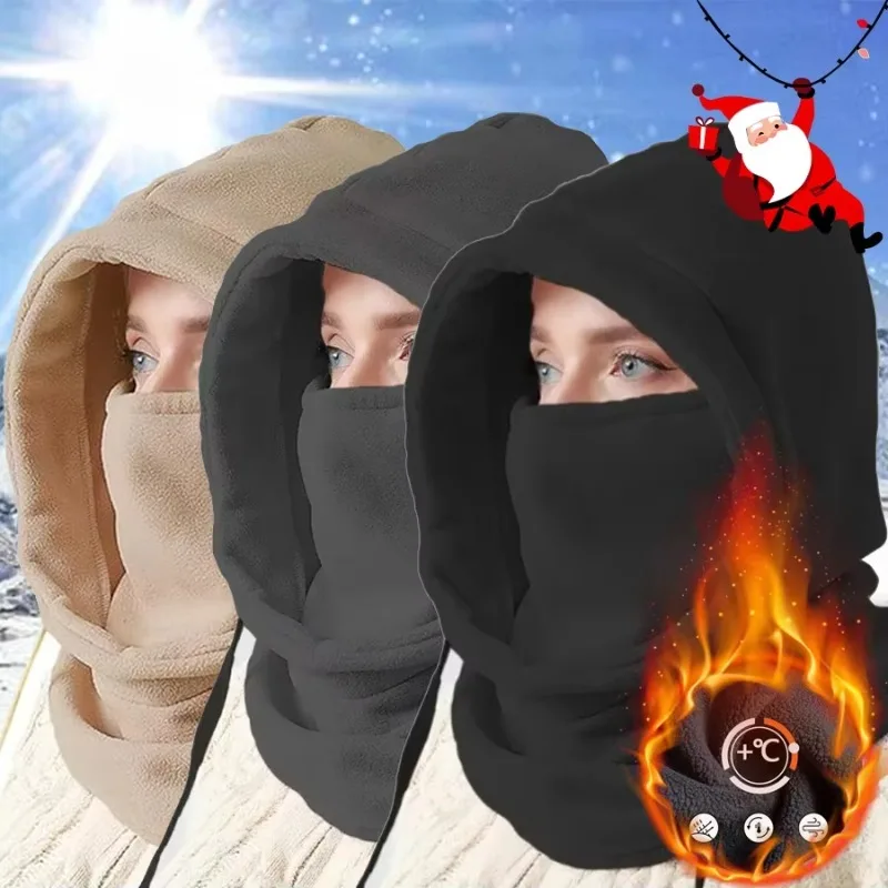 Winter Balaclava Face Mask, Windproof Thermal Hooded Scarf for Skiing Cycling Fishing, Cold Weather Sports Gear, Christmas Gift