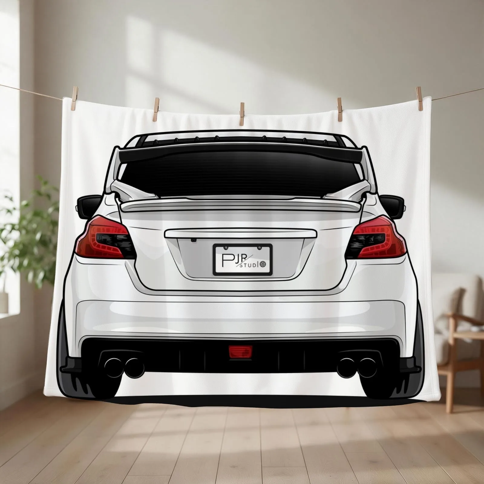 Subie WRX Rear detail Throw Blanket couch cozy soft plush fuzzy picnic outdoor blanket
