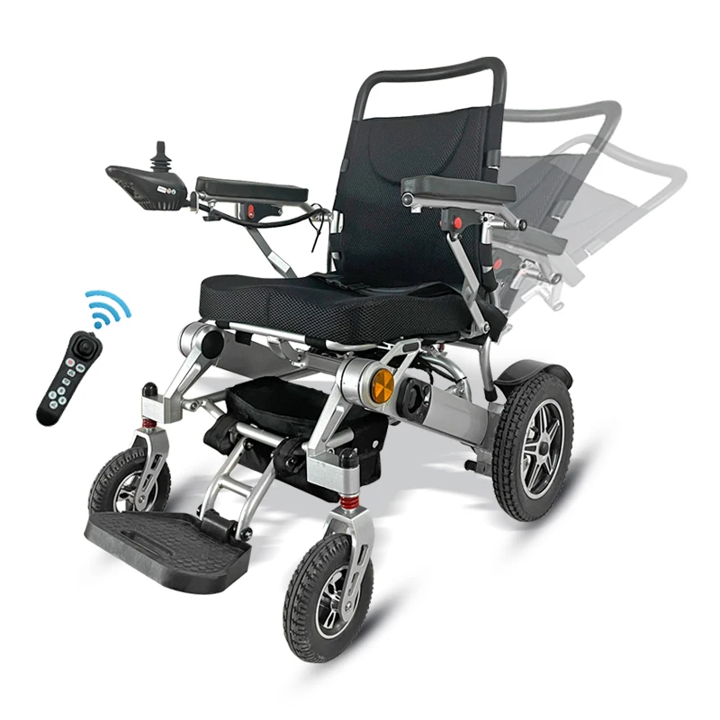 Hot Sale Intelligent Remote Control Automatic 12A Lithium Battery Foldable Reclining Power Electric Wheelchair Elderly Disabled