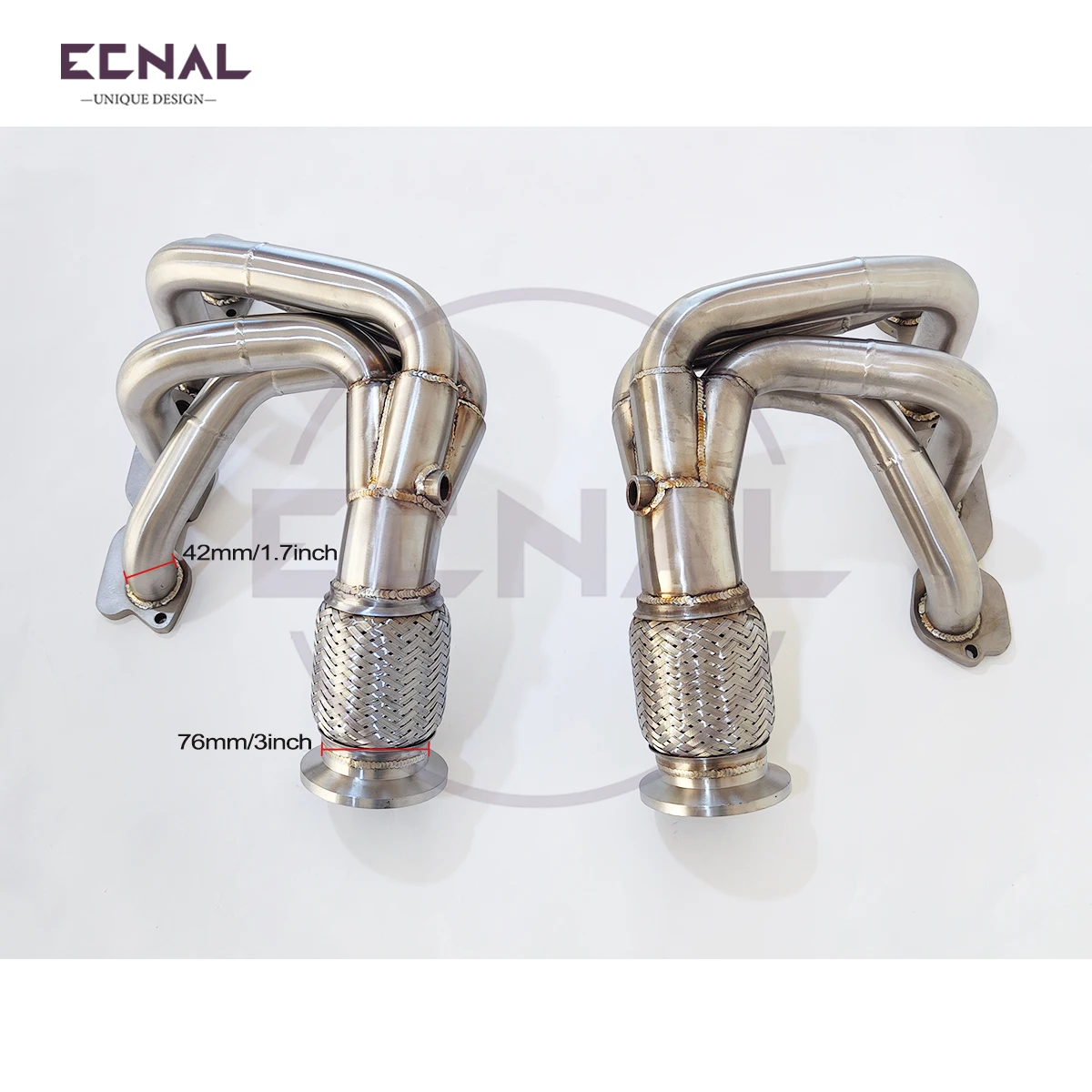 

Выпускной коллектор Ecnal для Ferrari 458 4.5L, высокопроизводительная глянцевая выхлопная система из нержавеющей стали 304