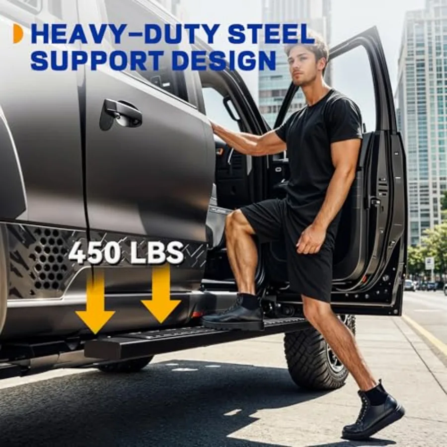 لوحات تشغيل 6 بوصات متوافقة مع 20152025 تشيفي كولورادو جي إم سي كانيون كرو كابينة سبائك الألومنيوم الأسود Nerf القضبان الخطوات الجانبية f #6