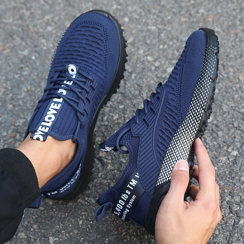 Men Running Shoes Lightweight Breathable Jogging Sport Shoes Male Lace-up Fashion Comfort Non-slip Casual Sneakers Man
