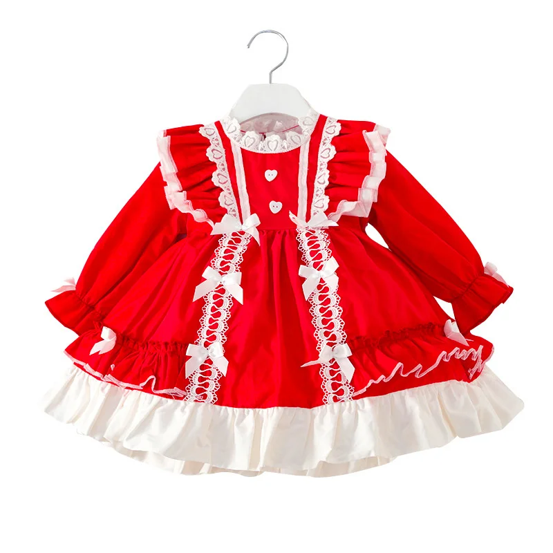 Autumn New Girls Lolita Skirt Middle and Young Children's One Year Old Princess Dress Spanish Children's Dress