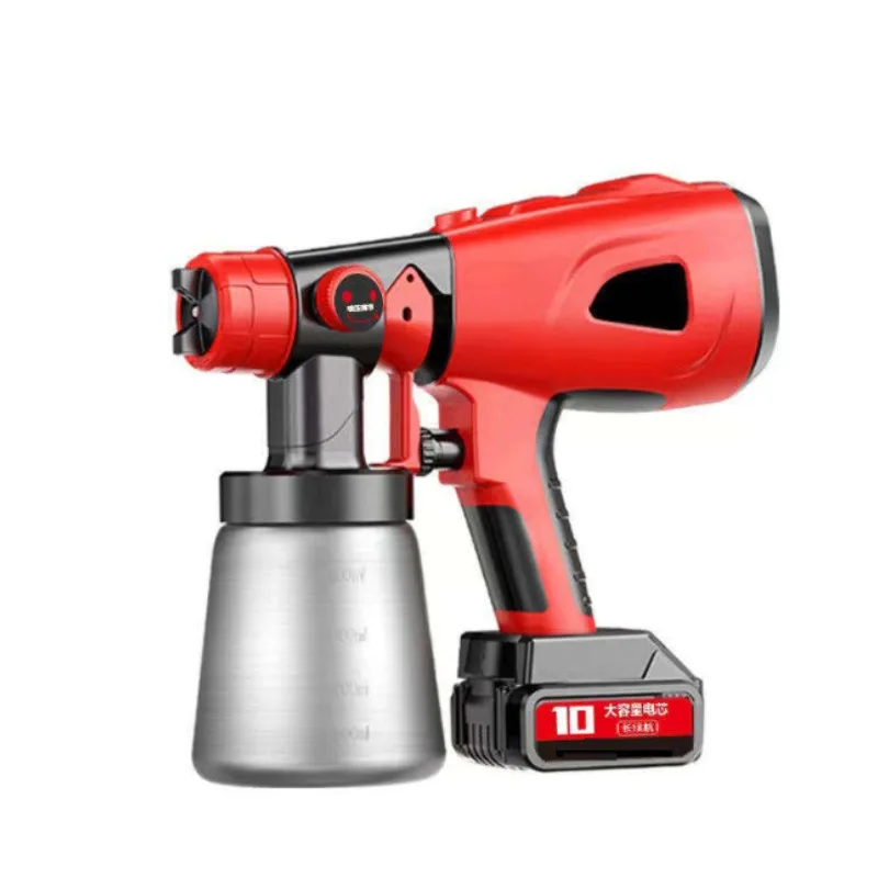 آلة رش الطلاء الكهربائية المنزلية الصغيرة بطارية ليثيوم عالية الانحلال رذاذ وعاء اللاتكس الطلاء قطعة أثرية