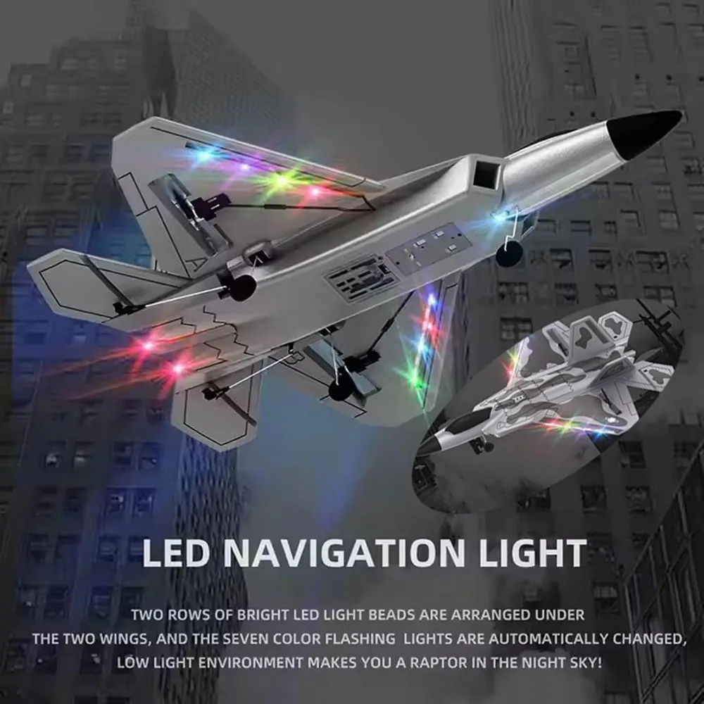 2.4GHz 4-Channel F22 RC Airplane with 6-Axis Gyro, 3D/6G Flight Modes, and Dual Batteries