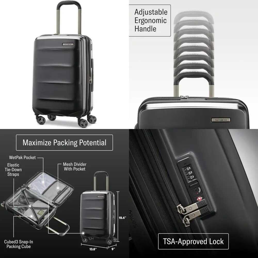 

Легкий ударопрочный 20-дюймовый жесткий чемодан для ручной клади с возможностью 360° ° Спиннерные колеса и регулируемые функции для путешествий