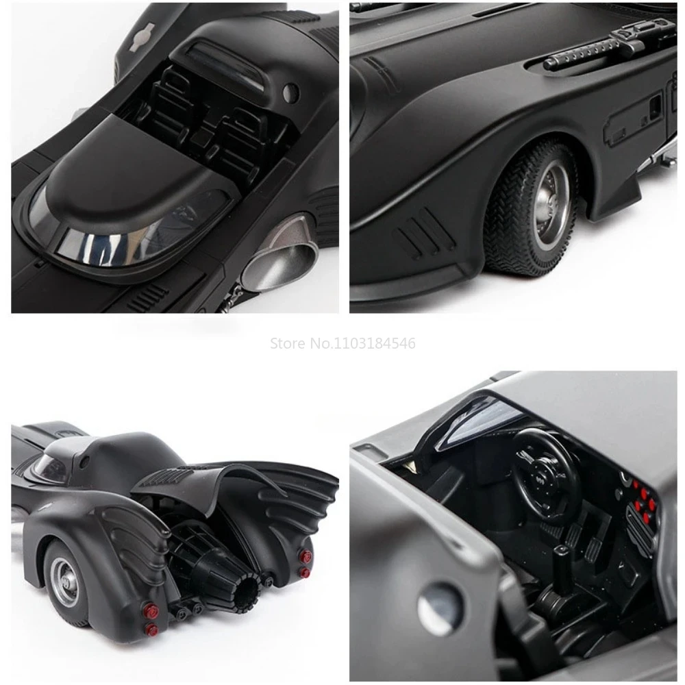 1/18 Scale Batmobile Toys Car Model Alloy Diecast Metal Model Vehicle   with Sound Light Same Film Style Birthday Gifts For Boys