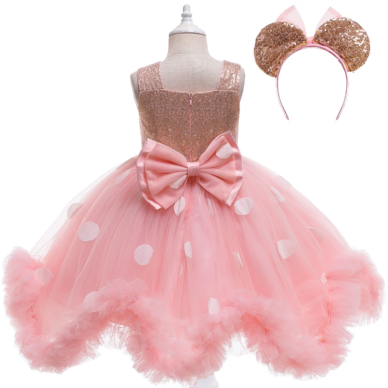 Baby Girl Dress Children Dress Irregular Sequin Mesh Fluffy Princess Dress Birthday Party Stage Performance Costume Girl Dress