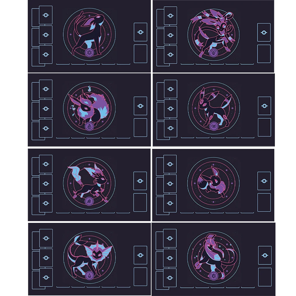

9 Models 600*350*2mm Diy Pokemon Play Mat - Umbreon Sylveon Espeon Battle Card Mat Self Made Non-slip Rubber PTCG Battle Mat