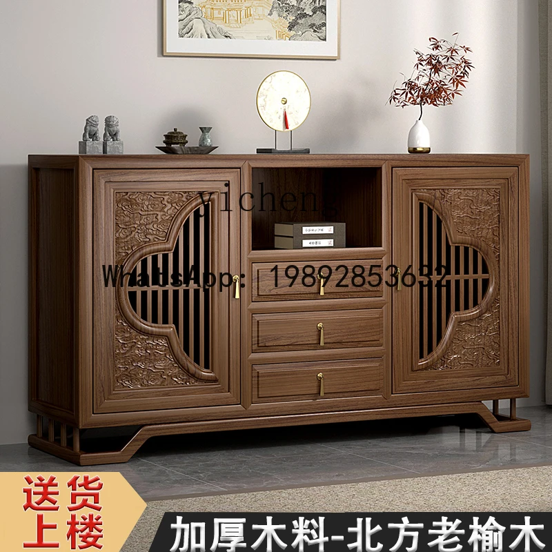 solid wood tea storage cabinet tea side dining side cabinet foyer rack display entrance locker 3