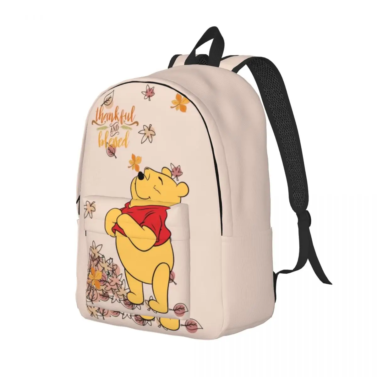 Custom Winnie Pooh Bear Manga Canvas Backpacks for Men Women Water Resistant College School Bag Printing Bookbags