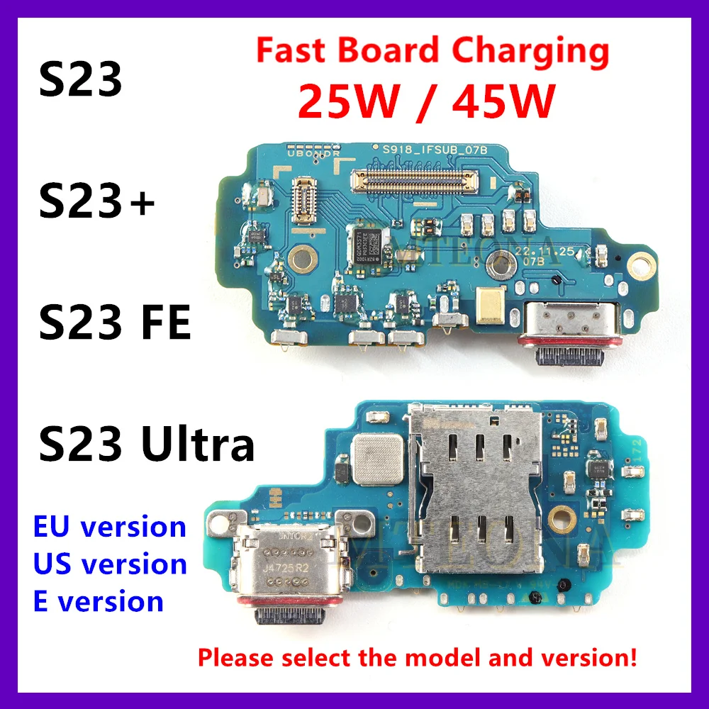 

25W 45W USB Type-C Dock Charger Port Fast Charging Port For Samsung Galaxy S23 Plus Ultra S918 S911 S916 Board Flex Cable S23+