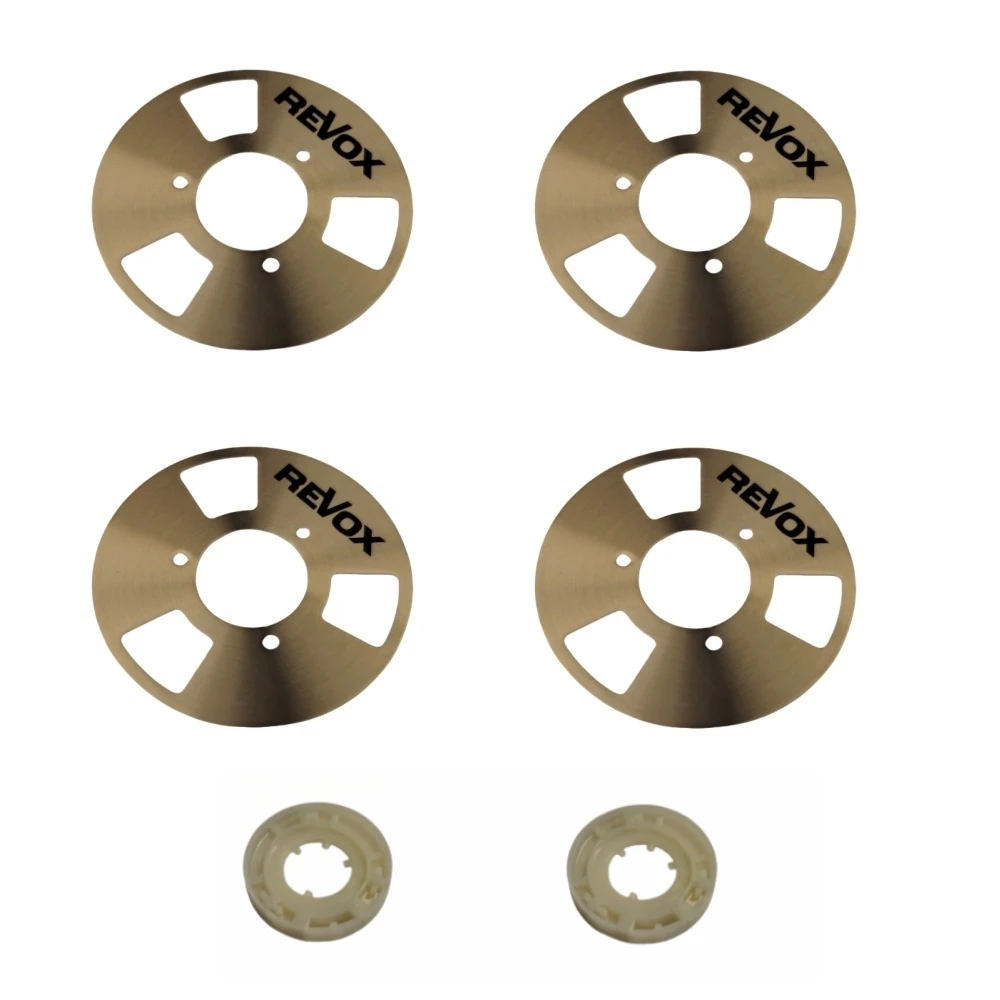 Revox Basf  Metal (Aluminum) Reel for Reel To Reel Cassette Tape Kit  (Pack of 4 Reels + 2 Wheel)