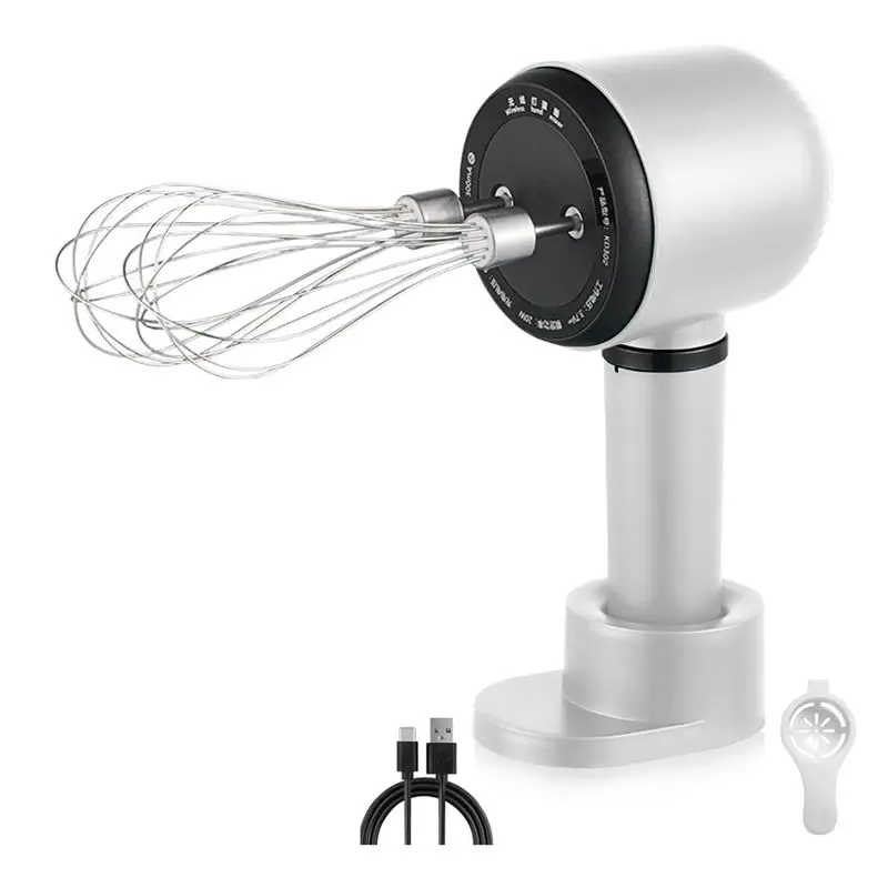 ABUN Electric Hand Mixer Wireless Portable Hand Whisk Rechargeable 3 Speeds 2 Whisk for Baking Whisk Milk Cream Egg