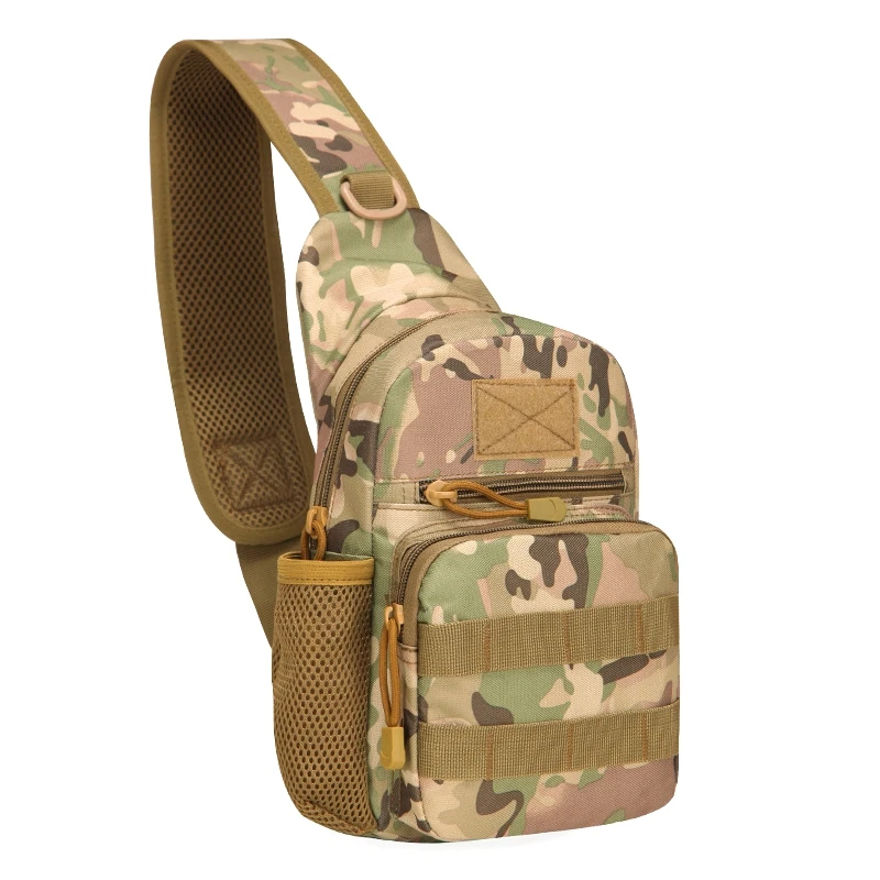 Bolsa de ombro tática militar para homens, ao ar livre, caminhadas, camping, exército, caça, pesca, pacote de garrafas, estilinete no peito, mochila Molle