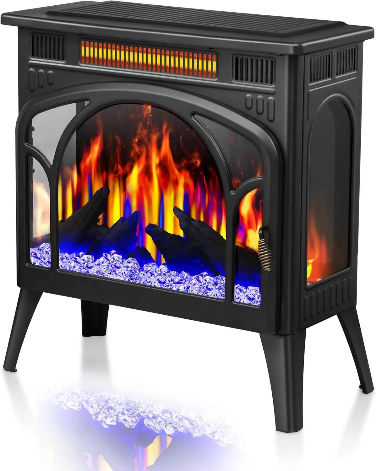 Electric Fireplace Heater Portable Electric Fireplace Stove Heater Indoor,12 Flame Colors,Control The Temperature