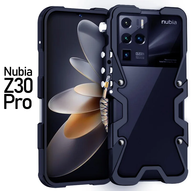 Luxury Armor Metal Aluminum Phone Case Bumper For Nubia Z50 Z40 Z30 Pro Cover Mechanical Purely Handmade Skull Case