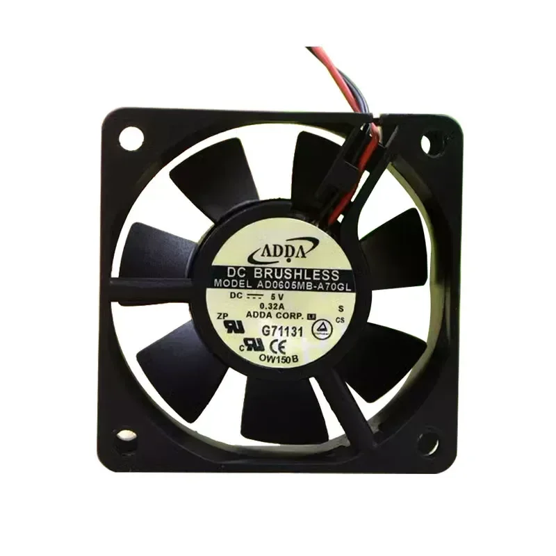 for ADDA AD0605MB-A70GL 5V 0.32A 6025 6CM Silent Fan for USB Router Cooling